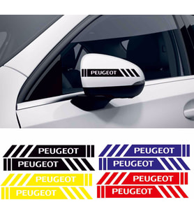 Peugeot 308 ayna sticker etiket şerit - spor tuning görünüm 1pakette 4 renk