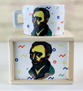 Ahşap Kutusunda Tasarım Van Gogh Kupa Bardak