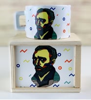 Ahşap Kutusunda Tasarım Van Gogh Kupa Bardak