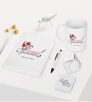 BK Gift Kişiye Özel Arapça Öğretmeni Temalı Beyaz Defter Kalem Kupa Ayna Seti - 2