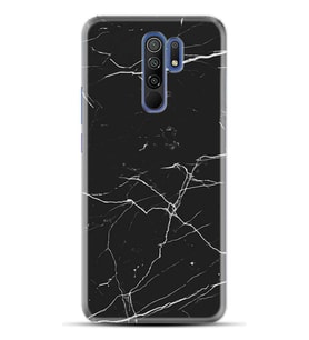 Kılıfland Xiaomi Redmi 9 Kılıf Silikon Resimli Kapak Siyah Koyu Mermer Stok 1299