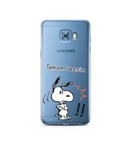 Snoopy Tasarımlı Süper Şeffaf Silikon Telefon Kılıfı Samsung C5 Pro  