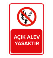 MIGNATIS - Açık Alev Yasaktır Levhası - Sac Malzeme 35x50cm