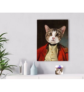 BK Gift Kişiye Özel Evcil Dost Rönesans Tasarımlı Kanvas Tablo 30x50cm-2