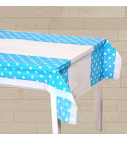Plastik Masa Örtüsü,Puanlı Mavi - 180,00 cm x 120,00 cm (STD)