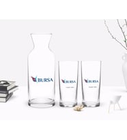 BK Gift Kişiye Özel Renkli Baskılı Bursa Tasarımlı Turistik İkili Rakı Bardağı ve Karaf Hediye Seti-2 (Model 1)