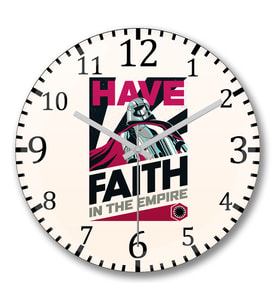 Have Faith in the Empire Duvar Saati Bombeli Gercek Cam
