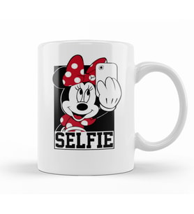 Miki Mouse Minnie Tirando Selfie Kupa Bardak Porselen