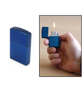 Kişiye Özel İsim Yazılı Zippo Tasarım Lacivert Renk Taşlı Metal Çakmak