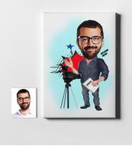 BK Gift Kişiye Özel Bay Yönetmen Karikatür Kanvas Tablo 50x70cm 1