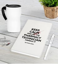 BK Gift Kişiye Özel Eczacı Teknisyeni Beyaz Defter Kalem Termos Mug Seti (Model 1)