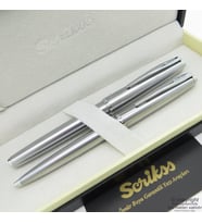 Scrikss 78M Krom Roller Kalem + Tükenmez Kalem Seti  Scrikss Metropolis  İsme Özel Kalem  Hediye Kalem