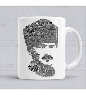 Mustafa Kemal Atatürk Kupa Bardak Porselen