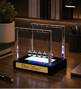 Kişiye Özel İsimli Işıklı Newton Denge Topları Premium Hediye