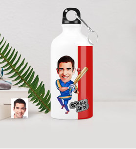 BK Gift Kişiye Özel Bay Baseball Oyuncusu Karikatürlü Metal Suluk 500 Ml