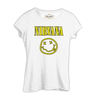 Nirvana - Logo 2  Beyaz Kadın Tshirt