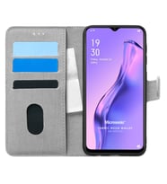 Microsonic Oppo A31 Kılıf Fabric Book Wallet Gri