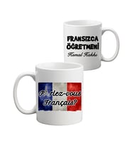 Öğretmenler Günü Hediyesi - Fransızca Öğretmeni İsimli Kupa Bardak