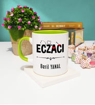 Eczacı Tasarımlı Kişiye Özel Eczacı Kupa Bardak Yeşil