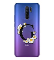 Papatya Harf Tasarım Süper Şeffaf Silikon Telefon Kılıfı Xiomai Redmi 9 G-Harfi