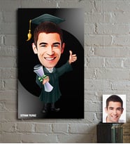 BK Gift Kişiye Özel Bay Mezuniyet Hatırası Karikatür Ahşap Tablo - 2