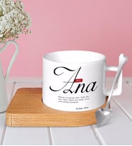 BK Gift Kişiye Özel Mânâ Ana Ahşap Altlıklı Seramik Fincan-1 (Beyaz)
