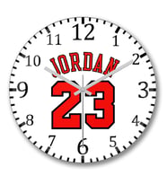 Jordan 23 Duvar Saati Bombeli Gercek Cam