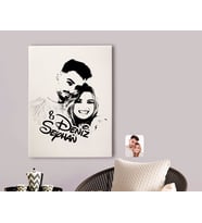 BK Gift Kişiye Özel İsimli Sevgililer Silüet Kanvas Tablo 70x100cm-1B