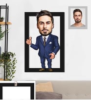 Kişiye Özel Öğretmen Karikatürlü 3D Ahşap Tablo 30x47 Bay-11