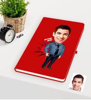 BK Gift Kişiye Özel Bay Polis Karikatürlü Kırmızı Defter - 3