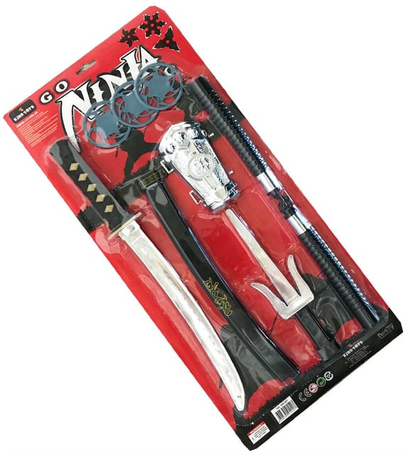 Dövüşçü Ninja Kılıç Seti Kılıç Kın Bıçak Nunçako Ve Ninja