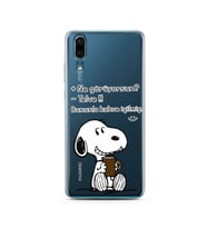 Snoopy Tasarımlı Süper Şeffaf Silikon Telefon Kılıfı Huawei P20 