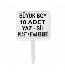Açılı Saplamalı Plastik Fiyat Etiketlliği Büyük Boy 10 Ad.Beyaz