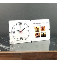 Google Fotoğraflı Ahşap Masa Saati