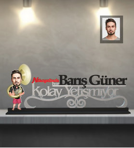 Kişiye Özel Korno Karikatürlü Kolay Yetişmiyor Ahşap Biblo Bay-1