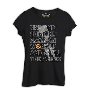 Half Life 2 - Rise and Shine  Siyah Kadın Tshirt