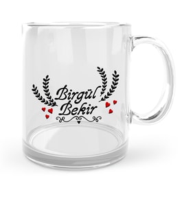 BK Gift Kişiye Özel Sevgililer Günü Temalı Cam Kupa Bardak  32