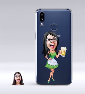 BK Gift Kişiye Özel Bayan Karikatürlü Samsung Galaxy A10s İnce Şeffaf Silikon Telefon Kapağı-30 (Beyaz)