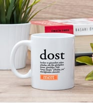 Dost Kelime Anlamı Beyaz Kupa Bardak