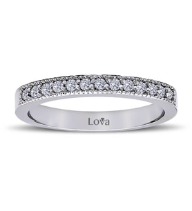 Lova 0,19 Karat Pırlanta Yarımtur Yüzük - 1030151
