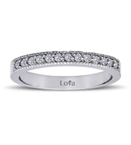 Lova 0,19 Karat Pırlanta Yarımtur Yüzük - 1030151