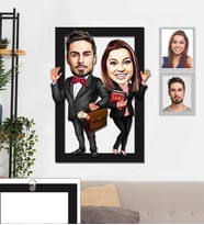 Kişiye Özel Avukat Arkadaş Karikatürlü 3D Ahşap Tablo 30x47 Model-1