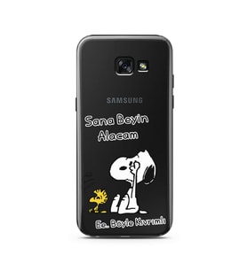 Snoopy Tasarımlı Süper Şeffaf Silikon Telefon Kılıfı Samsung A5 (2015)