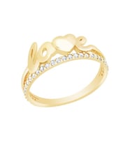 Diamond Line-Gülaylar Altın 14 Ayar Love Yüzük