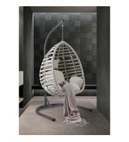 Capri Swing Gümbet Tekli Rattan Bahçe Salıncağı   Balkon Salıncağı  (Camel)