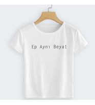 Ep Aynı Beya Baskılı Pamuk Polyester Beyaz T-Shirt