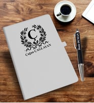 Kişiye Özel Harf Tasarımlı  İsme Özel Defter ve Kalem