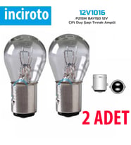 1016 Ampul 12V Çift Duy Şaşı Tırnak 2 Adet Ampül P215W 1016 Stop Ampulu Çift Duy