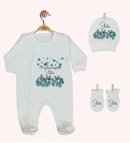 Pia Baby Gl 1943-01 İsme Özel Üçlü Tulum Set