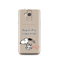 Snoopy Tasarımlı Süper Şeffaf Silikon Telefon Kılıfı General Mobile GM8